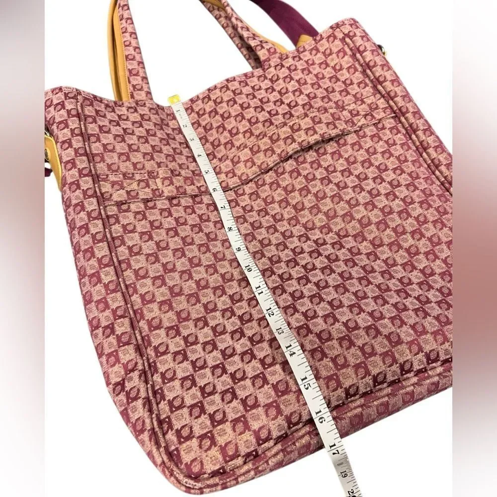 Liz Claiborne Randa luggage carry-on bag tote purple tan
